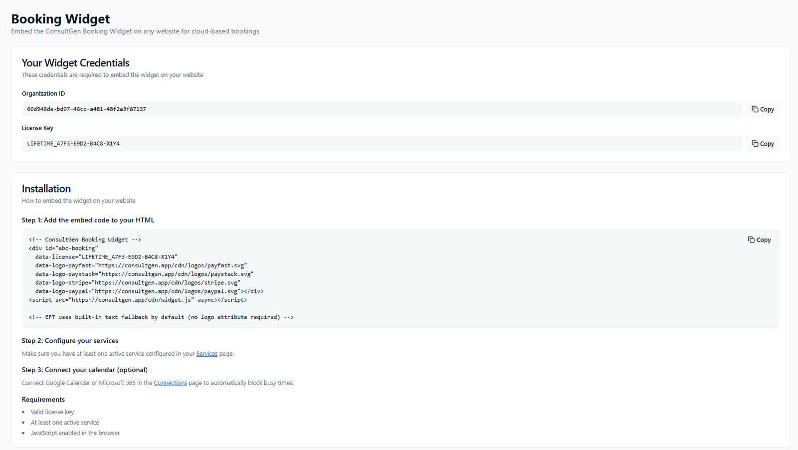 ConsultGen booking widget